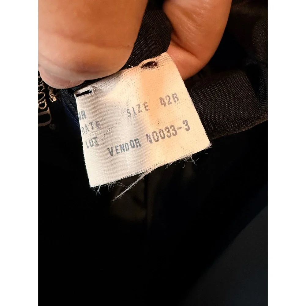Stafford American Craftsmen Mens 42R Black DoubleBreasted Suit Jacket Wool Blend